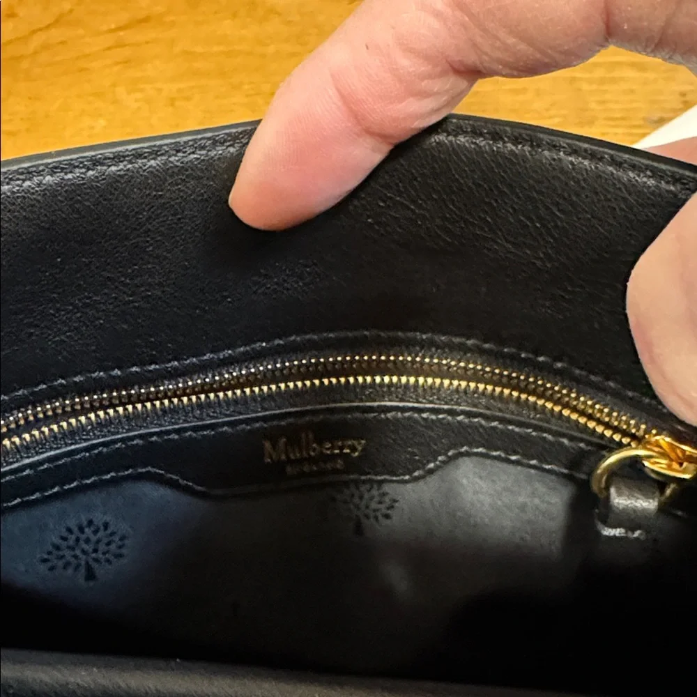 Mulberry rare Islington satchel shoulder bag silky black leather NWT - Picture 11 of 13
